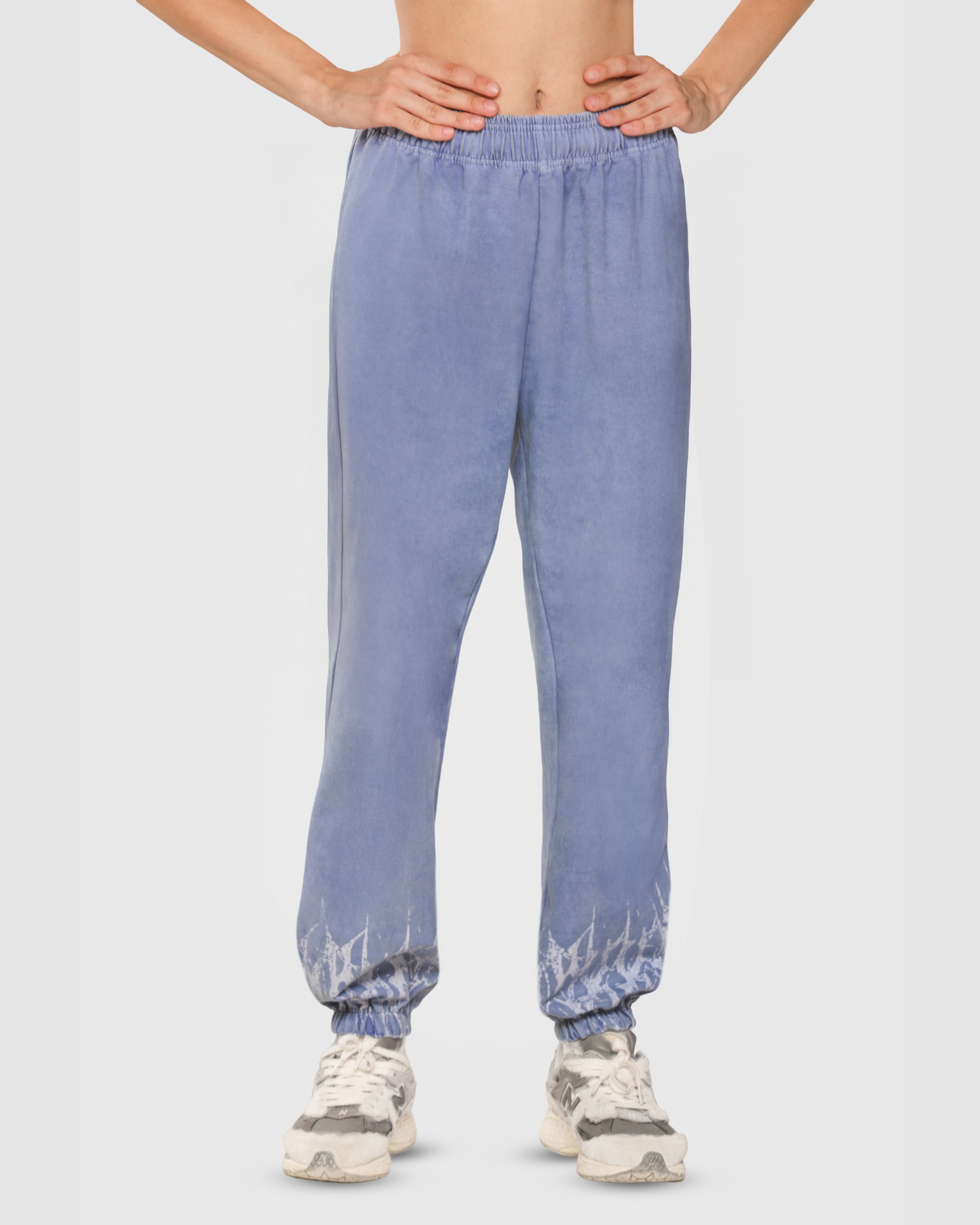 Womens Acid Wash Denim Joggers