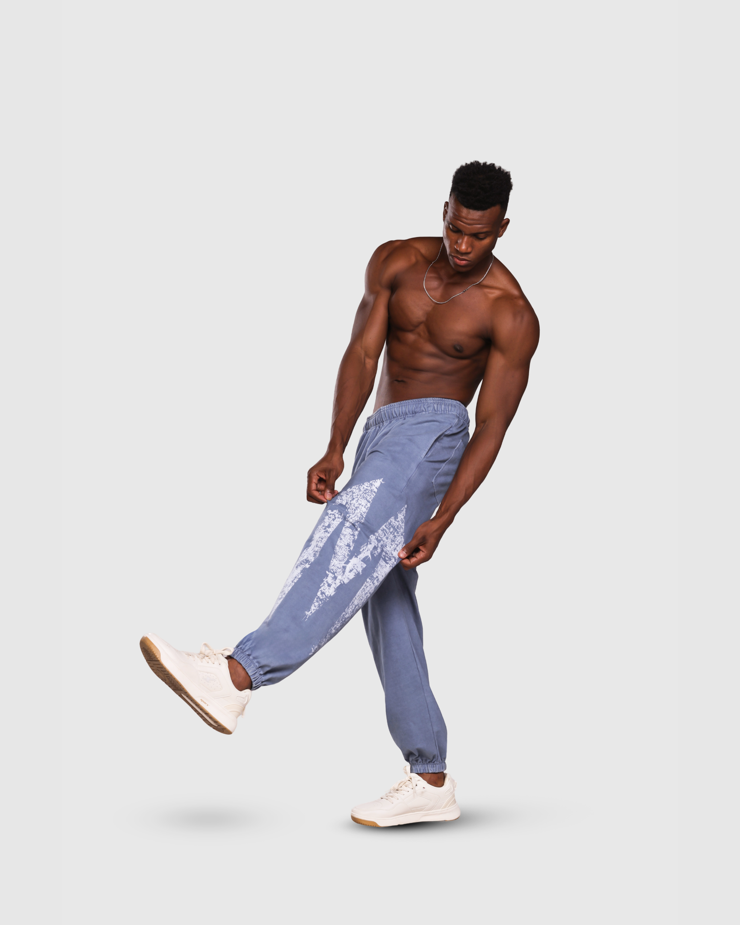 Mens Acid Wash Denim Joggers