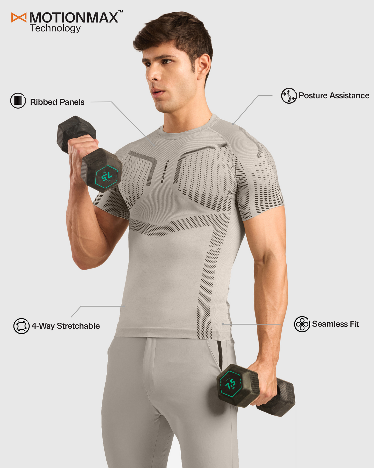 Seamless Compression Half Sleeve T-shirt