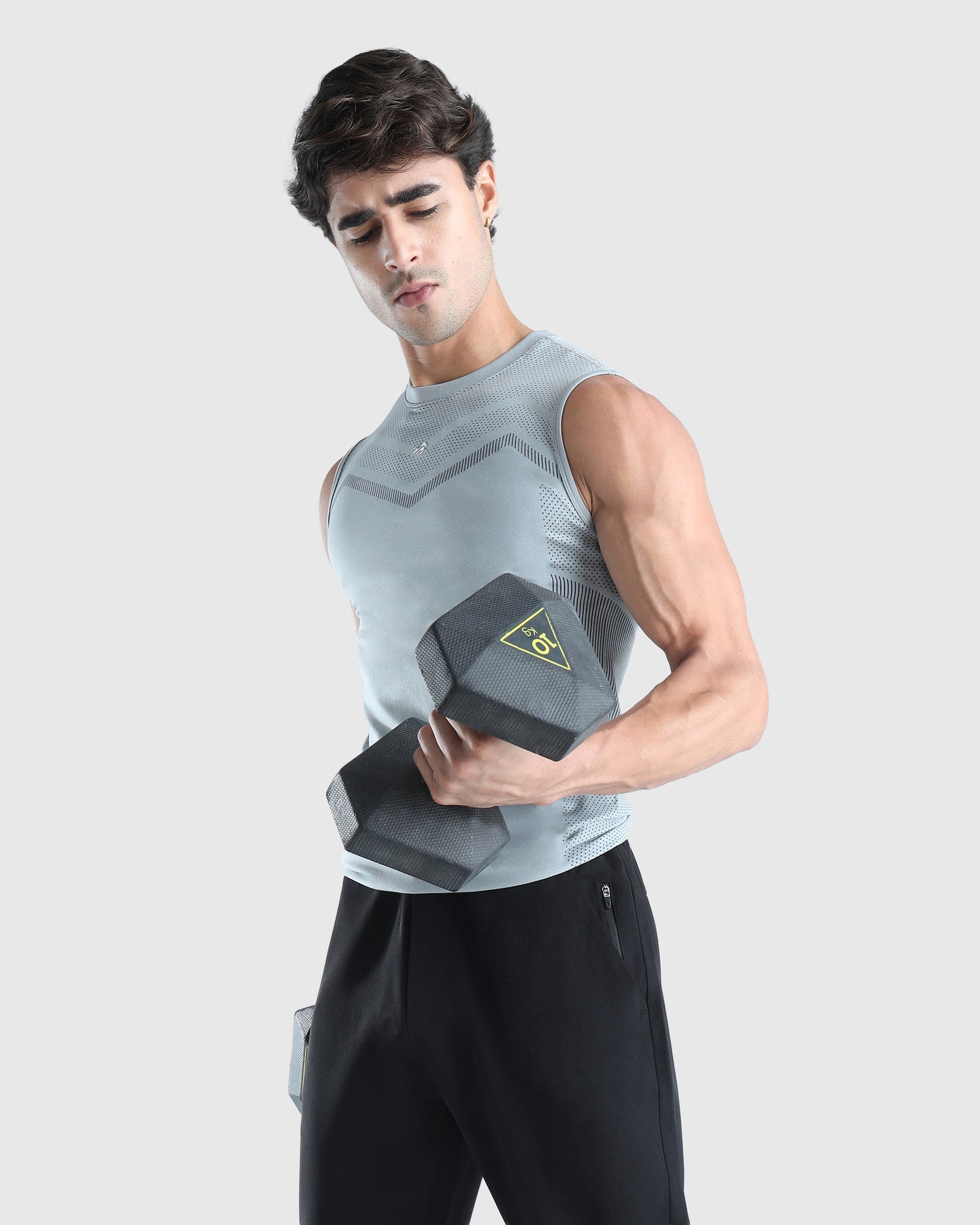 Mens Sleeveless Seamless Compression T-shirt