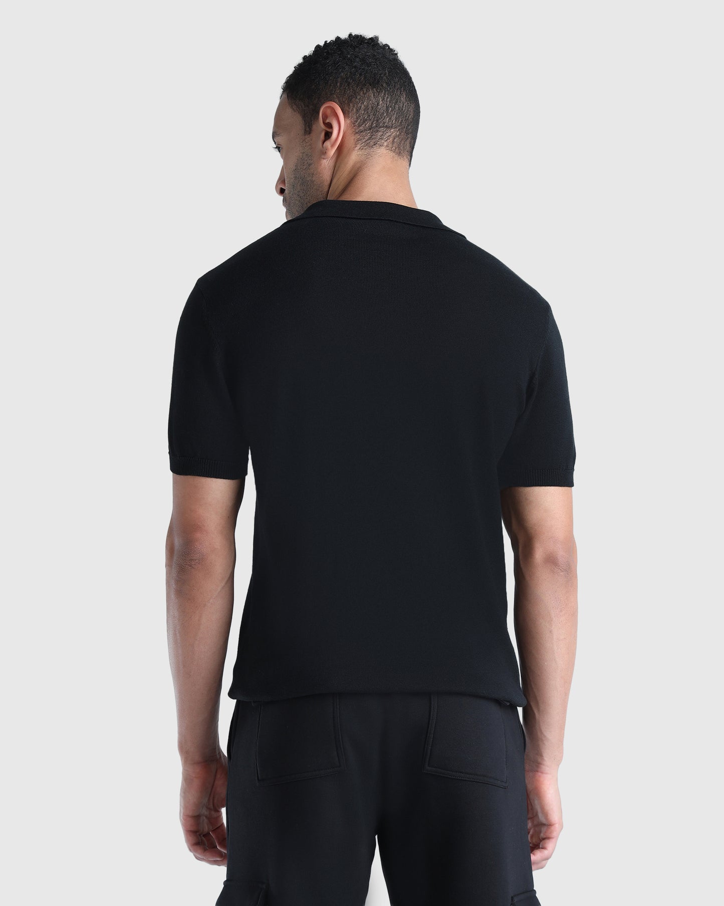 Mens Flat Knit Polo