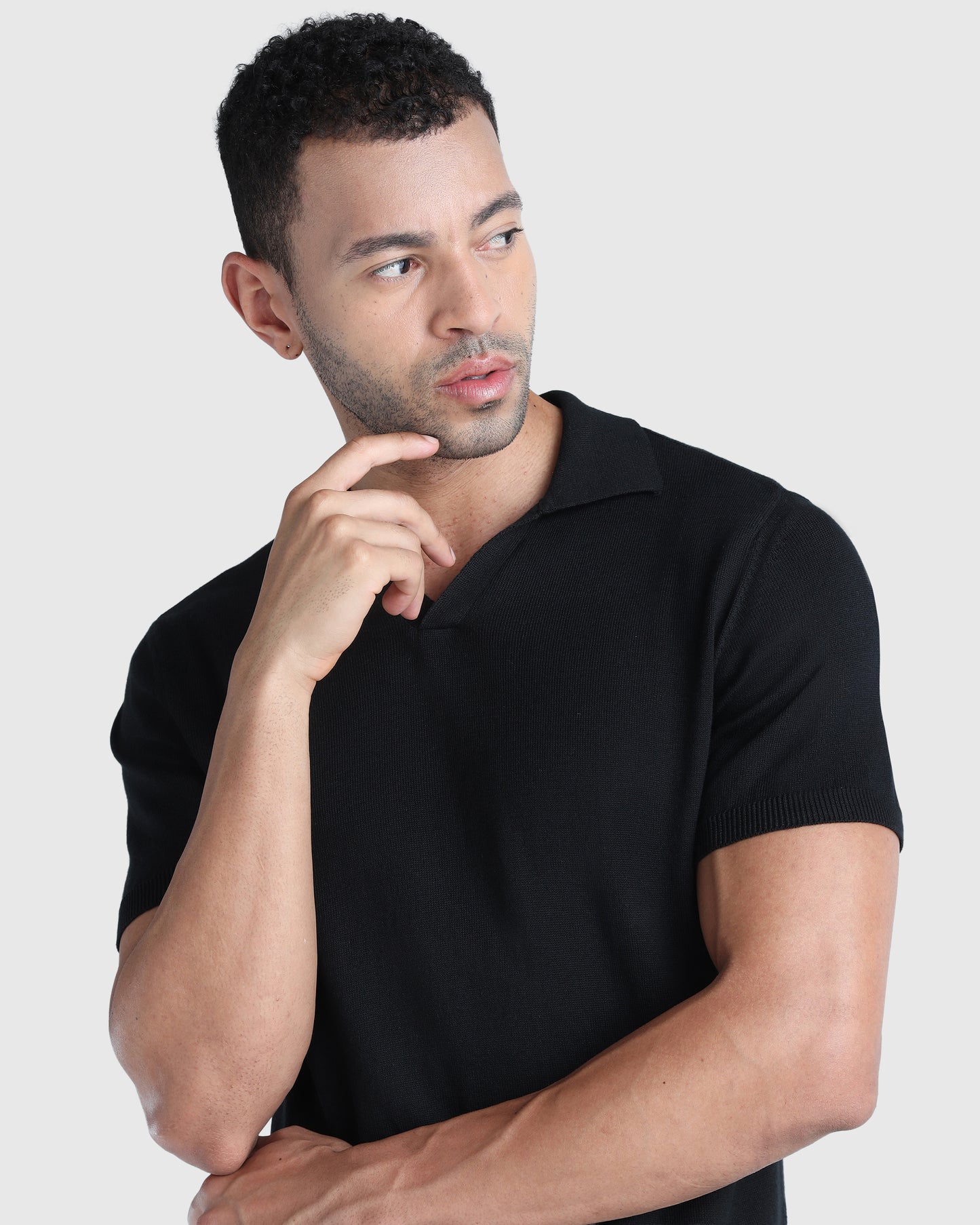 Mens Flat Knit Polo