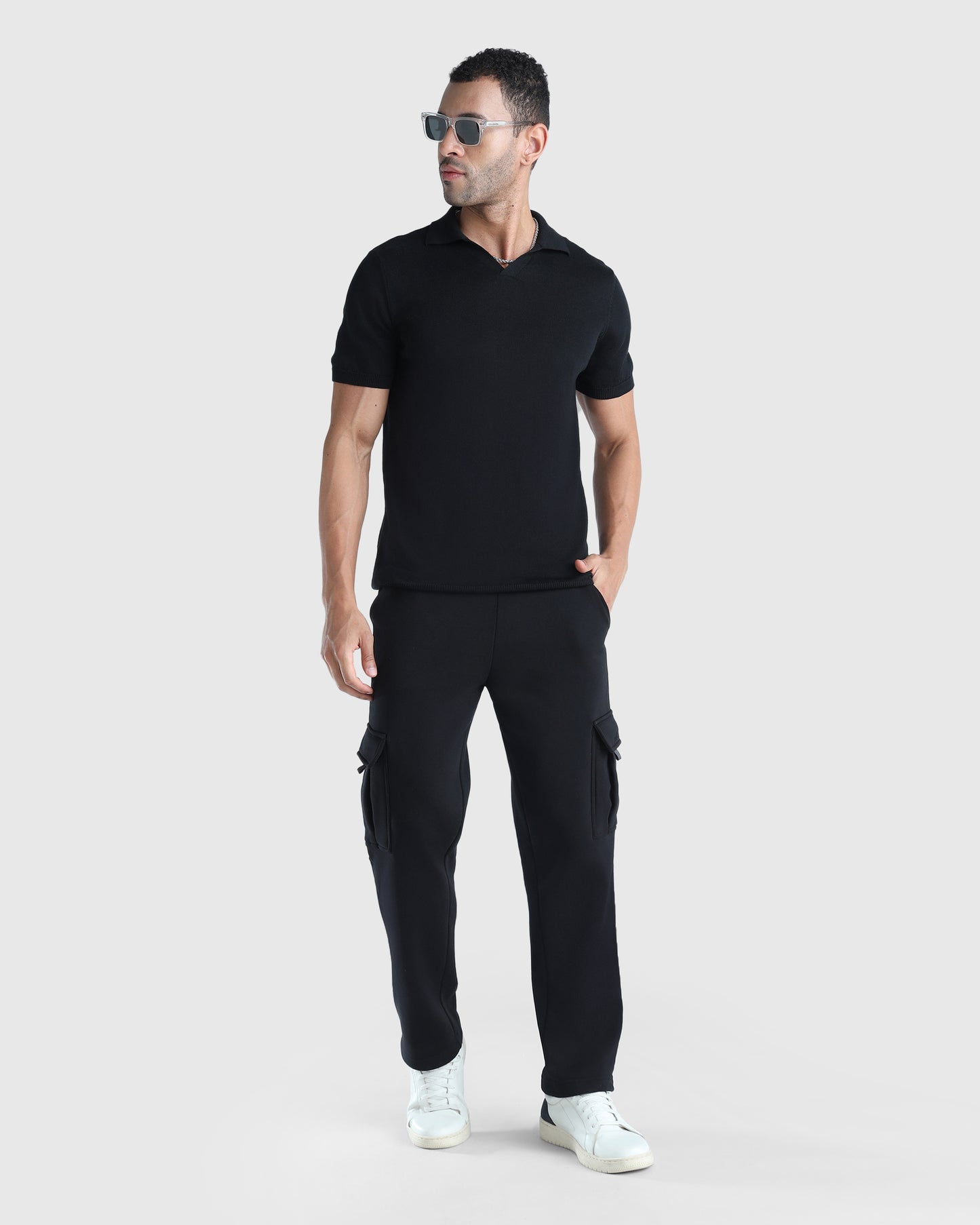 Mens Flat Knit Polo