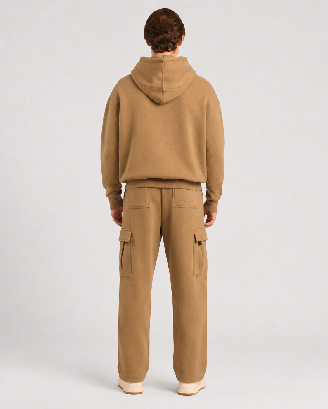 Mens Cloud Ease Oversized Hoodie + Mens Cloud Ease Cargo Pants (Desert Dune)