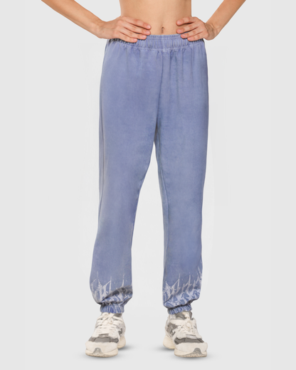 Womens Acid Wash Denim Joggers