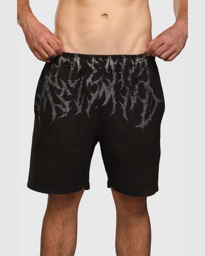 Mens Acid Wash Denim Shorts