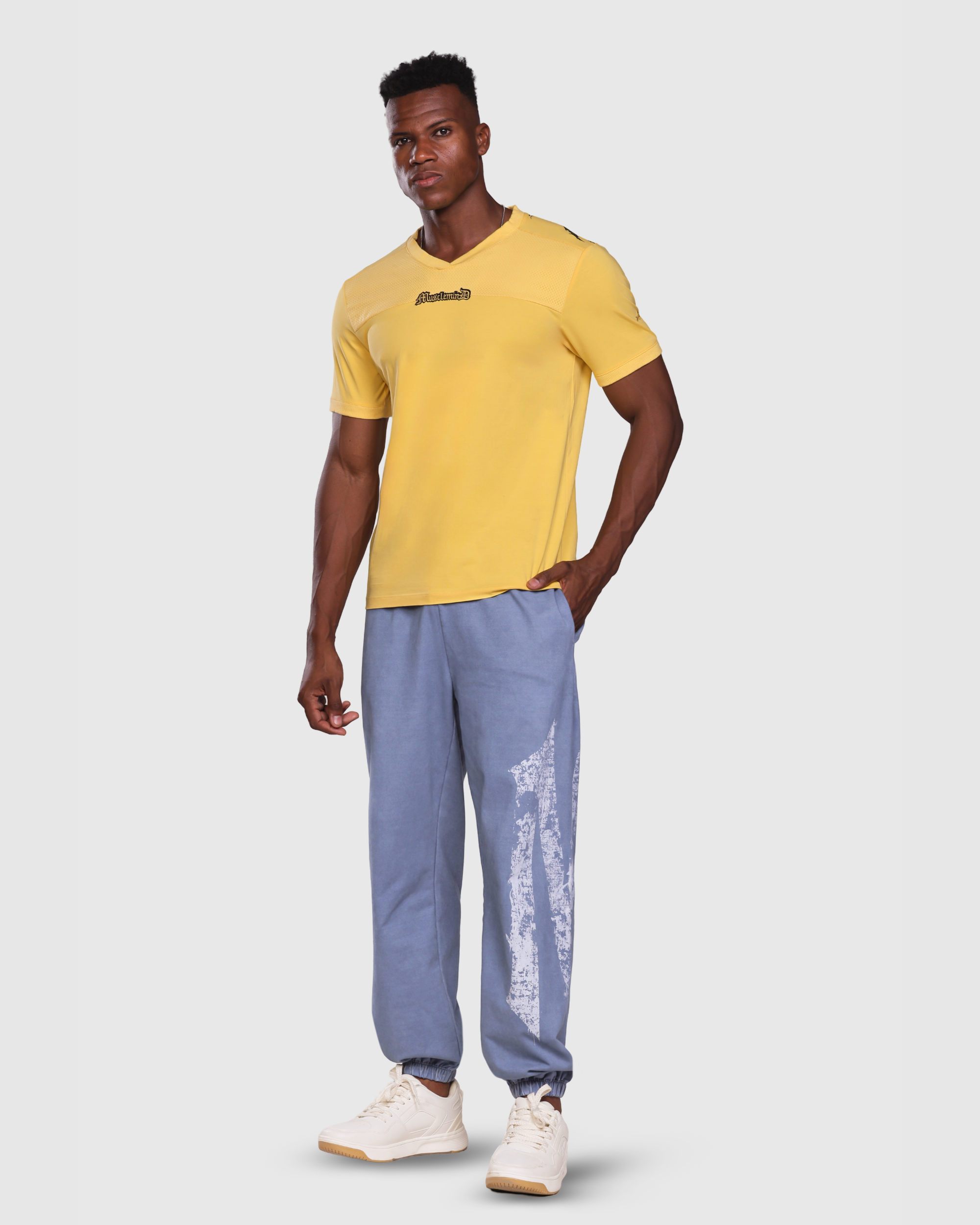 Men's Acid Wash Denim Joggers