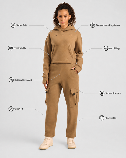 Women Cloud Ease Cropped Hoodie + Womens Cloud Ease Cargo Pants