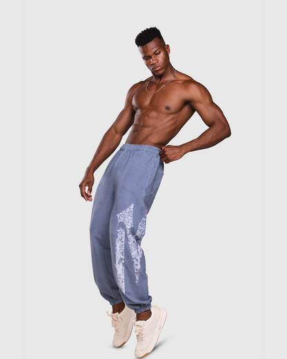 Mens Acid Wash Denim Joggers