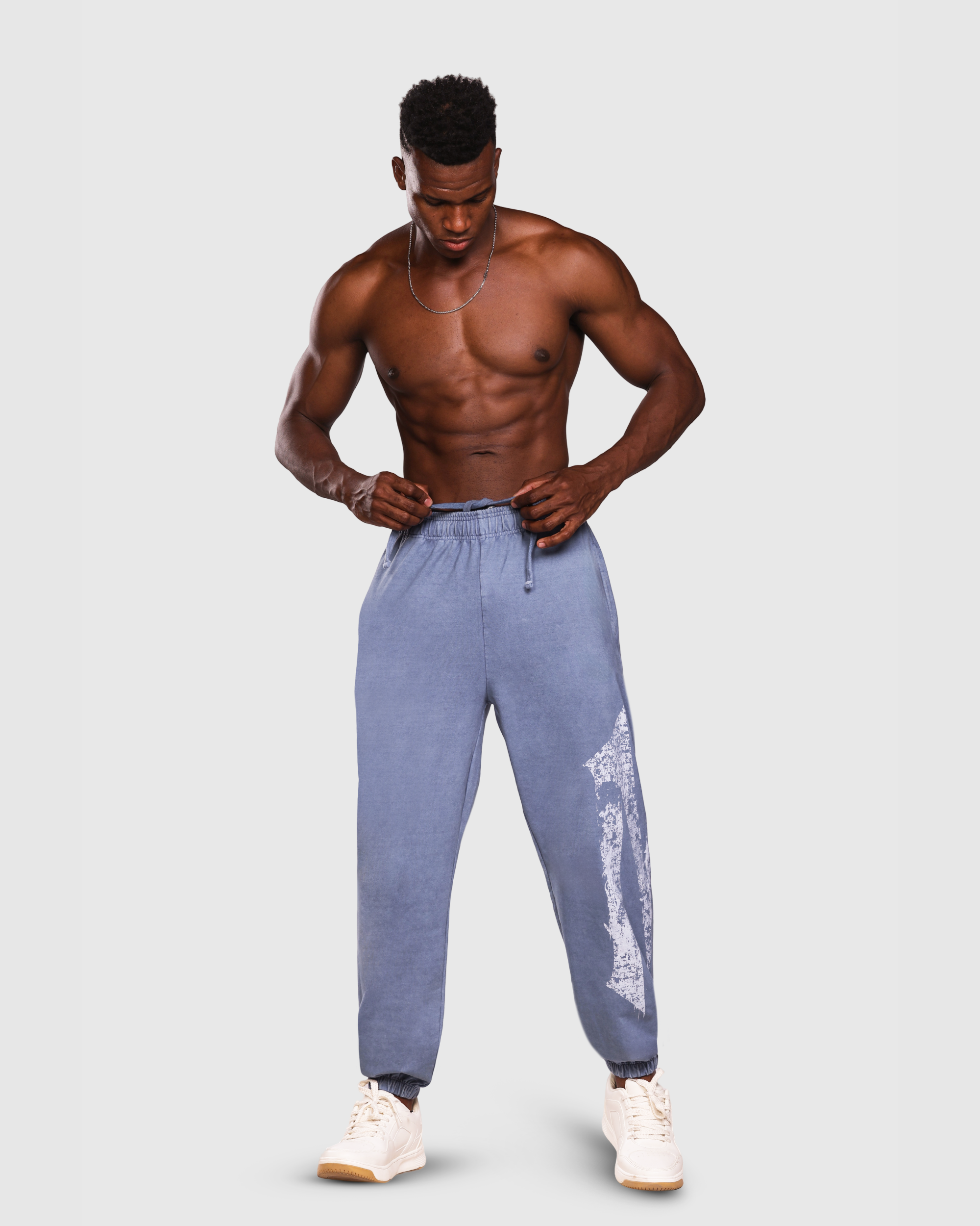 Men's Acid Wash Denim Joggers