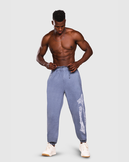 Mens Acid Wash Denim Joggers