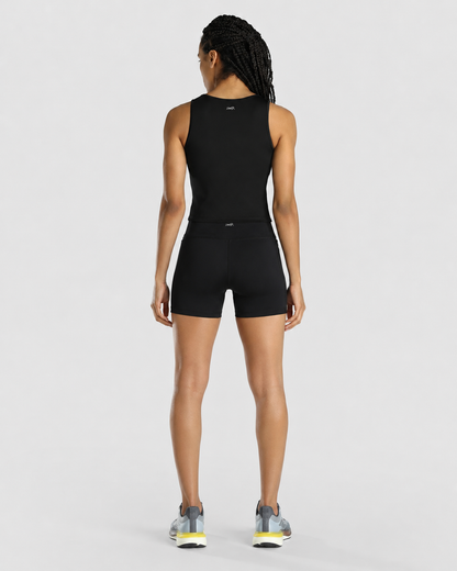 Womens Tank Top + Womens Biker Shorts (Black)