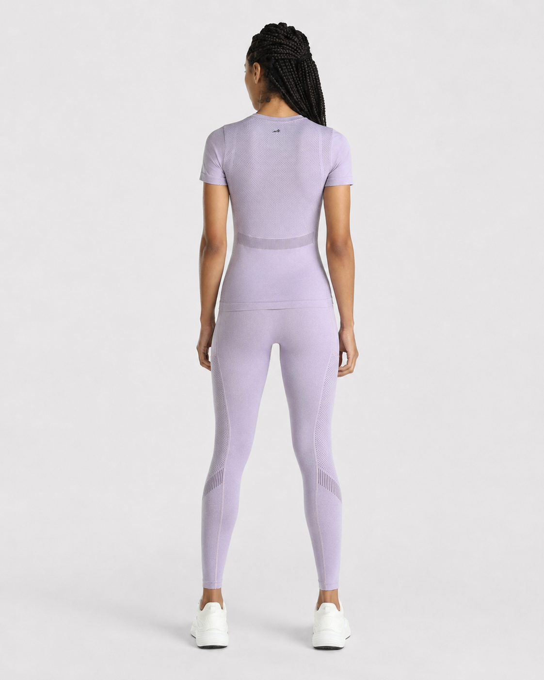 Womens Seamless Leggings + Womens Seamless Slim fit T-shirt (Purple)