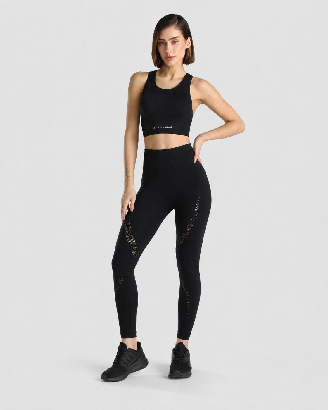 Seamless Sports Bra + Seamless Workout Leggings (Black)