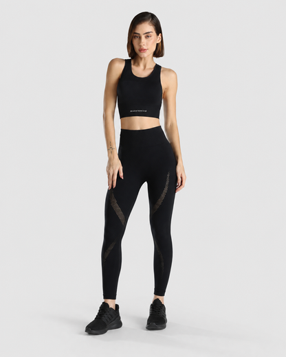 Seamless Sports Bra + Seamless Workout Leggings (Black)