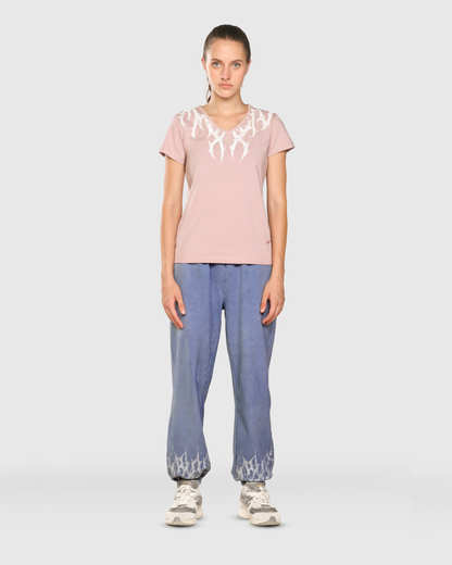 Womens Printed V-Neck T-shirt