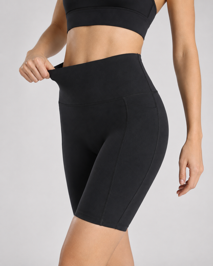 Womens Sports Bra + Womens Cycling Shorts (Black)