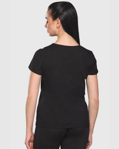 Womens Printed V-Neck T-shirt
