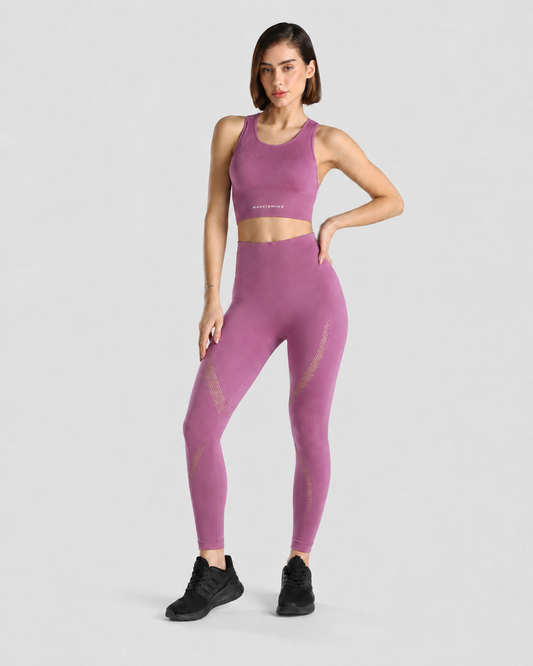 Seamless Sports Bra + Seamless Workout Leggings (Mauve)