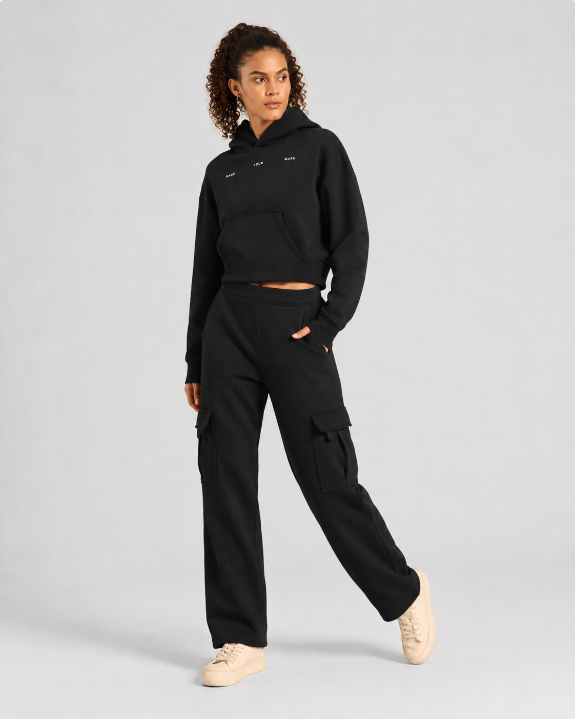 Women Cloud Ease Cropped Hoodie + Womens Cloud Ease Cargo Pants