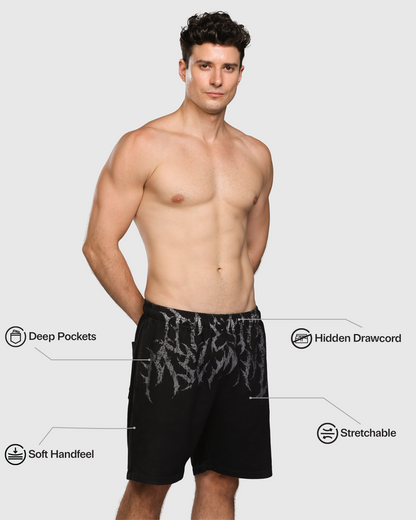 Mens Acid Wash Denim Shorts