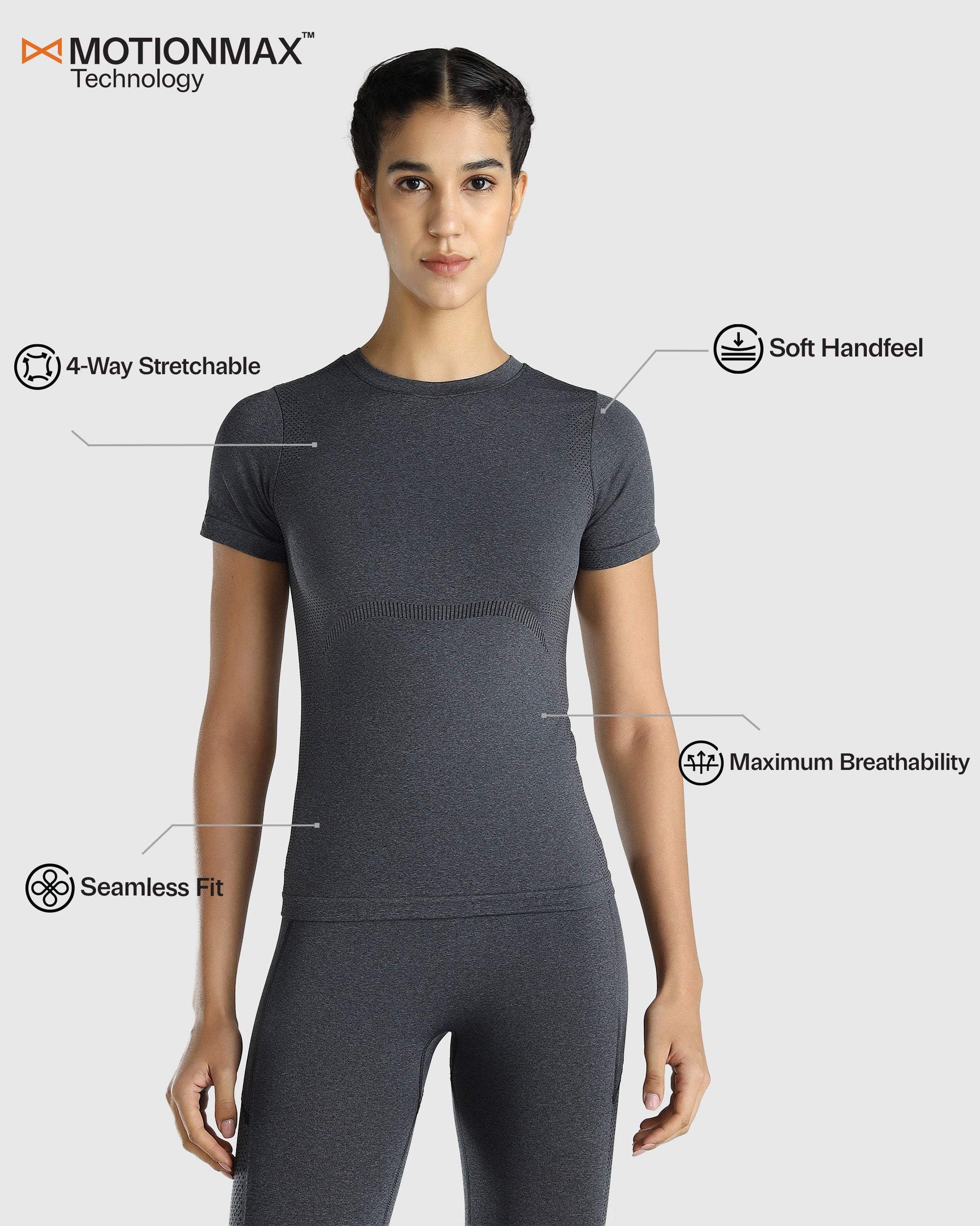 Womens Seamless Slim fit T-shirt