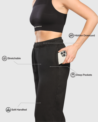 Womens Acid Wash Denim Joggers