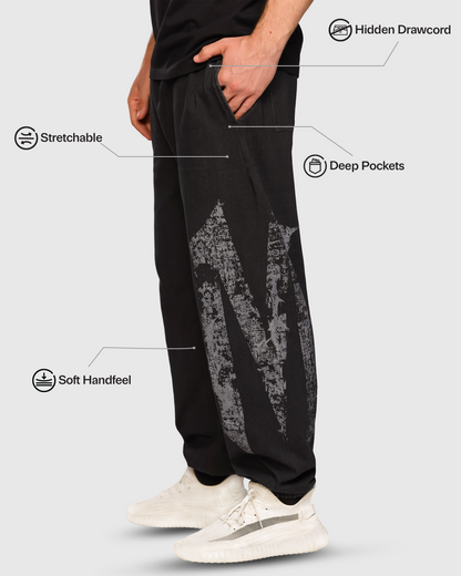 Mens Acid Wash Denim Joggers