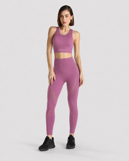 Seamless Sports Bra + Seamless Workout Leggings (Mauve)