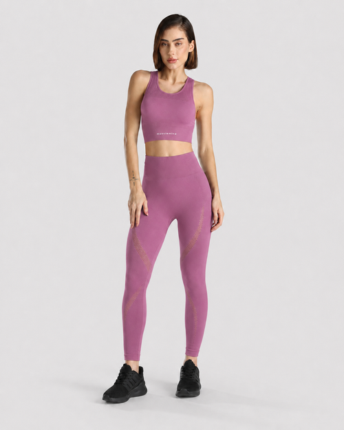 Seamless Sports Bra + Seamless Workout Leggings (Mauve)