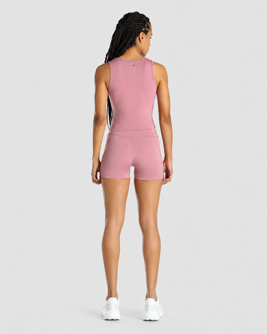 Womens Tank Top + Womens Biker Shorts (Pink)
