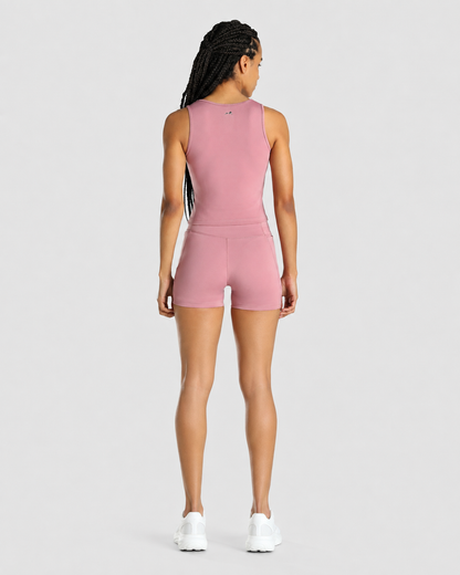 Womens Tank Top + Womens Biker Shorts (Pink)