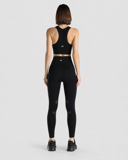 Seamless Sports Bra + Seamless Workout Leggings (Black)