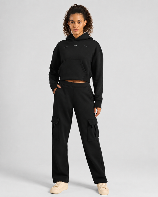 Women Cloud Ease Cropped Hoodie + Womens Cloud Ease Cargo Pants