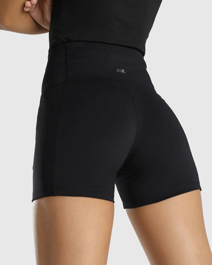 Womens Sports Bra + Womens Biker Shorts (Black)