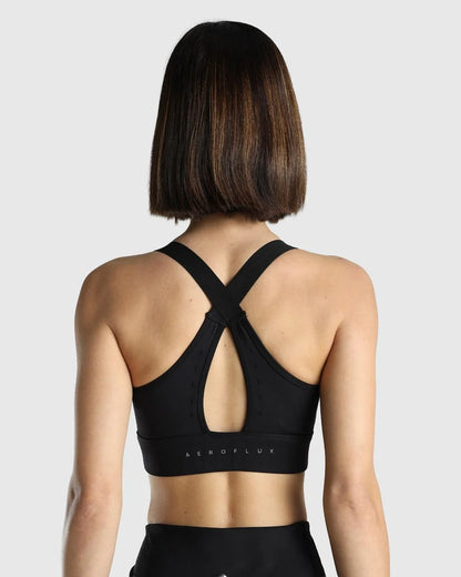 Womens Sports Bra + Womens Biker Shorts (Black)