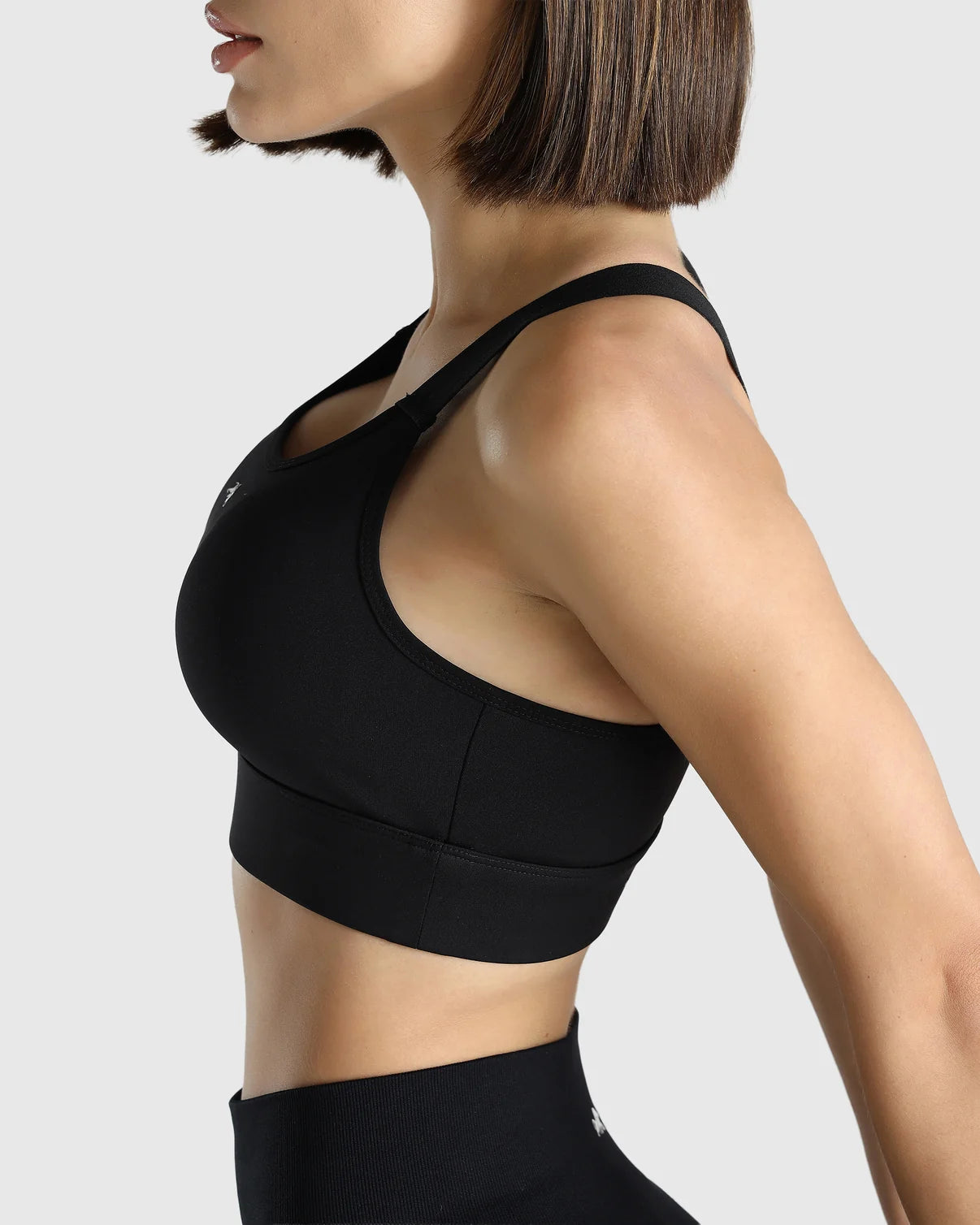 Womens Sports Bra + Womens Biker Shorts (Black)