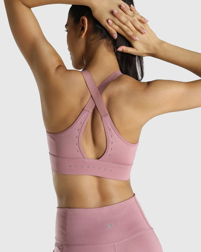 Womens Sports Bra + Womens Biker Shorts (Pink)