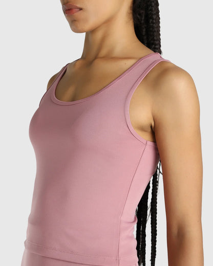 Womens Tank Top + Womens Cycling Shorts (Pink)