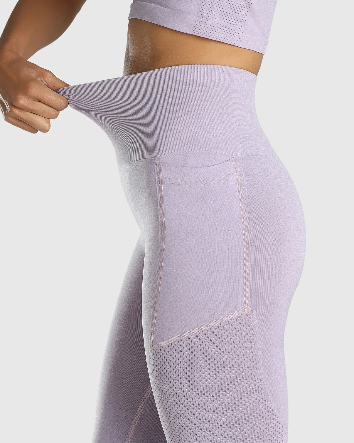 Womens Seamless Leggings + Womens Seamless Slim fit T-shirt (Purple)