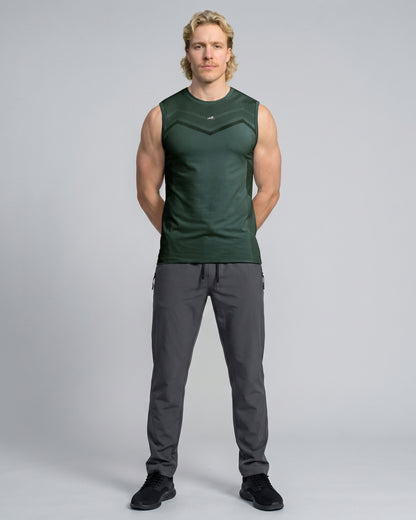 Mens Sleeveless Seamless Compression T-shirt