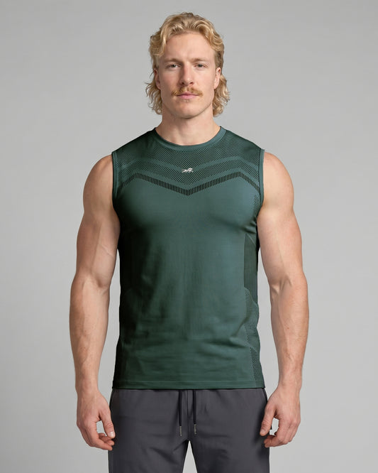 Mens Sleeveless Seamless Compression T-shirt