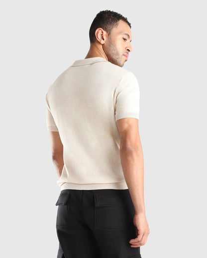 Mens Flat Knit Polo