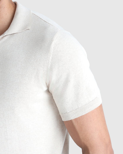 Mens Flat Knit Polo