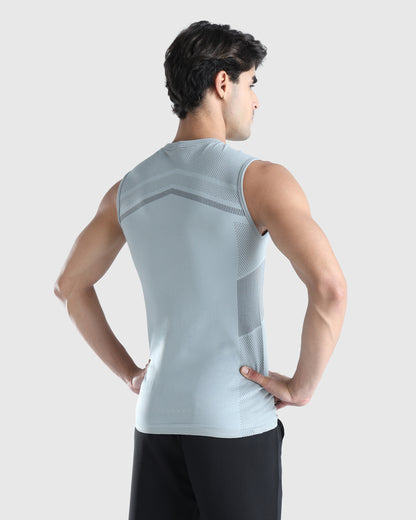 Mens Sleeveless Seamless Compression T-shirt