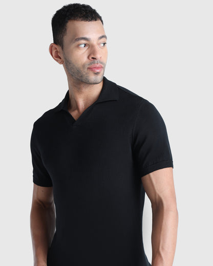 Mens Flat Knit Polo