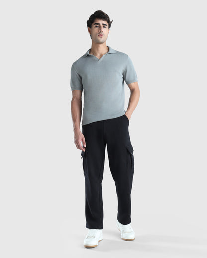 Mens Flat Knit Polo