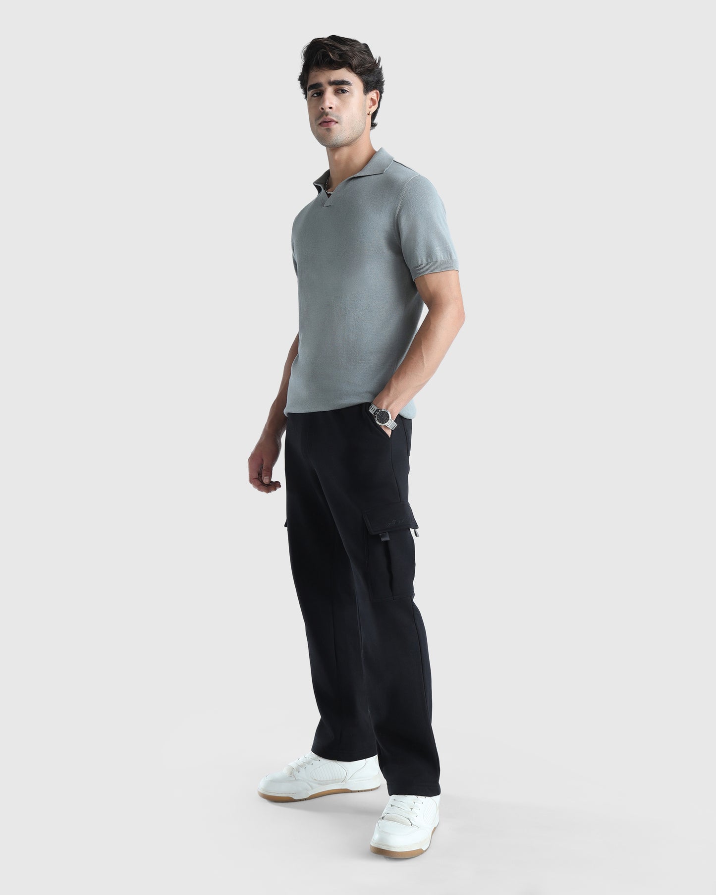 Mens Flat Knit Polo