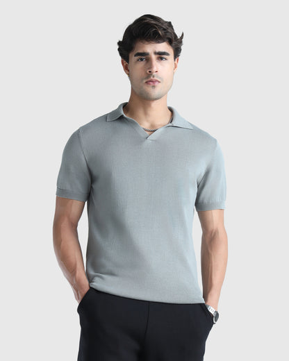 Mens Flat Knit Polo