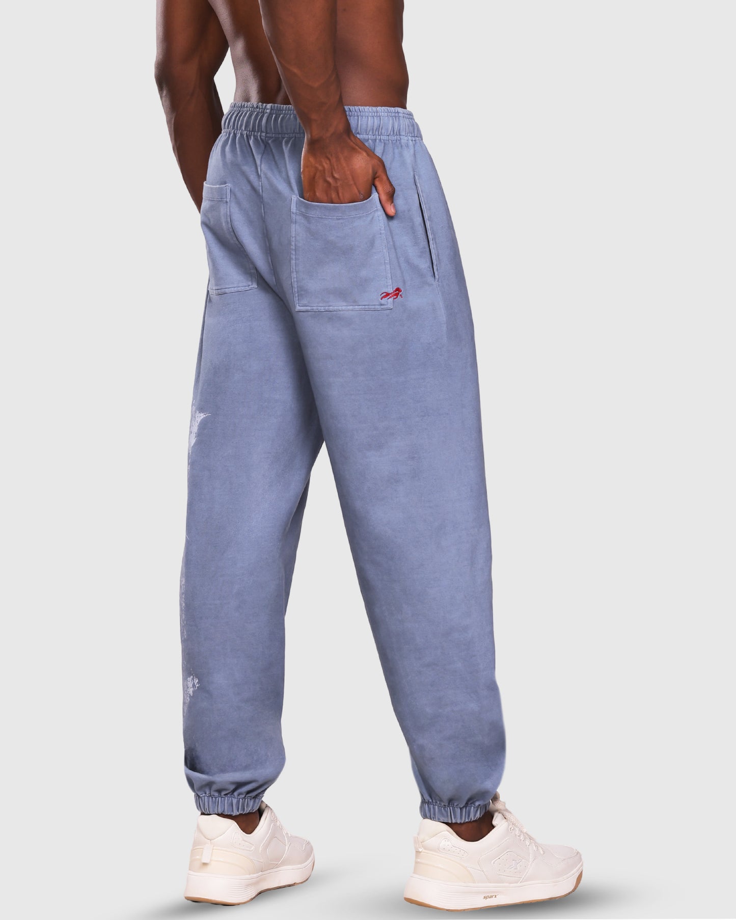 Mens Acid Wash Denim Joggers